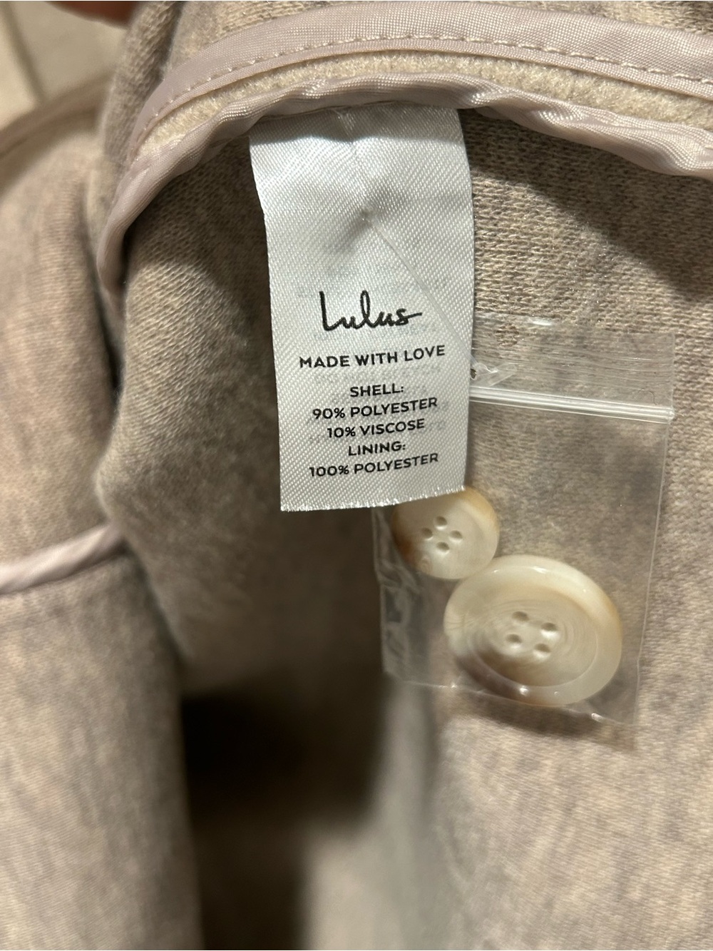 Lulus In With The New Beige Shaket , size Medium - Picture 11 of 11